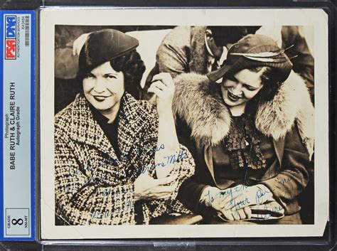 Babe Ruth Claire Ruth Signed X Photo PSA Encapsulated Pristine