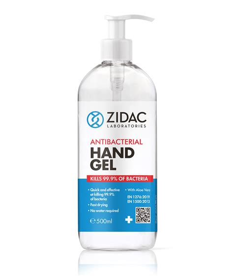 Zidac 70% Alcohol Antibacterial Hand Gel Standard 500ml | Zidac