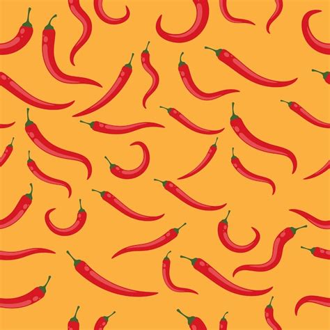 Premium Vector Red Hot Chili Background Seamless