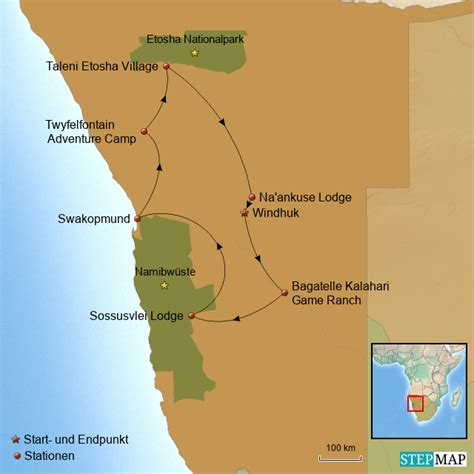 Stepmap Witt Namibiakarte Landkarte F R Namibia