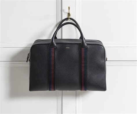 Paul Smith Leather City Webbing Holdall Black