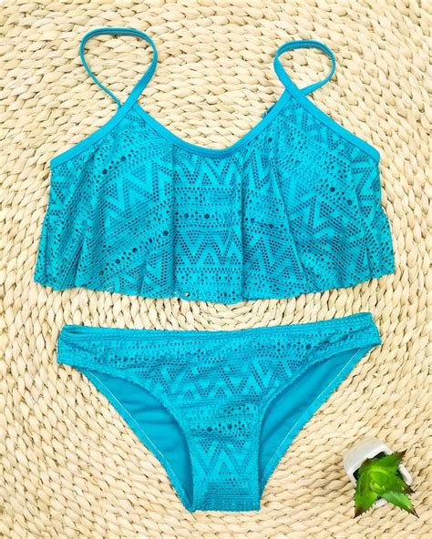 Str J K Pielowy Pla A Bikini Falbanki Push Up M