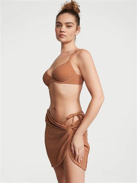 Işıltılı Icon Push Up Bikini Üstü Bej Victoria s Secret