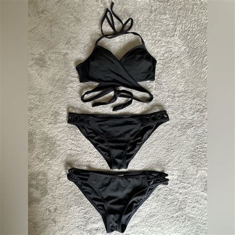 Swim Sundazed Black Bikini Set Of 3 Poshmark