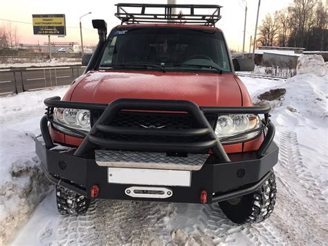 Силовой передний бампер Гладиатор с кенгурином на УАЗ Патриот, Пикап ...