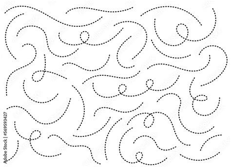 Hand drawn dotted line clip art Stock Vector | Adobe Stock