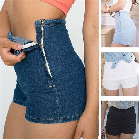 Summer Women Slim High Waist Jeans Denim Tap Short Hot Pants Tight A Side Button Walmart Canada