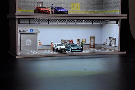 Bivitre Diorama Display Case With Led Lights Compatible With Hot Wheels Matchbox Mini Gt