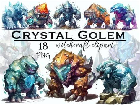 Crystal Golem Witchcraft Clipart Graphic By Fantasydreamworld