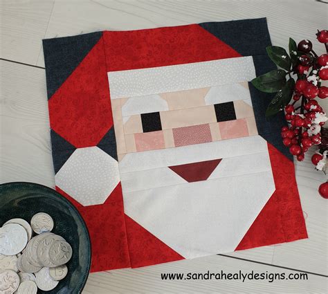 Santa Quilt Block Sandra Healy Designs Quilt Pattern Designer