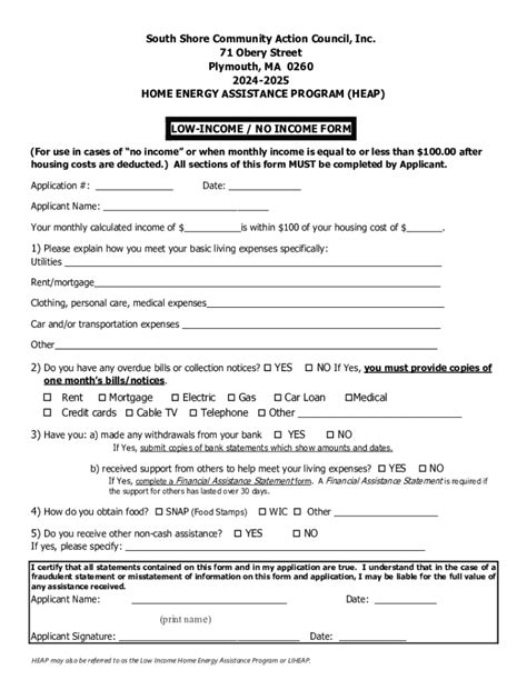 income home energy assistance program form blank fillable