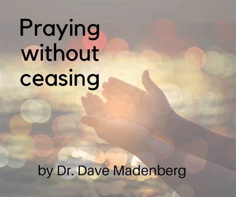 pray  ceasing  dr dave madenberg