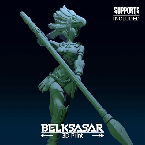 STL File Eagle Warrior Girl Normal And Nude 3D Print Model 3D