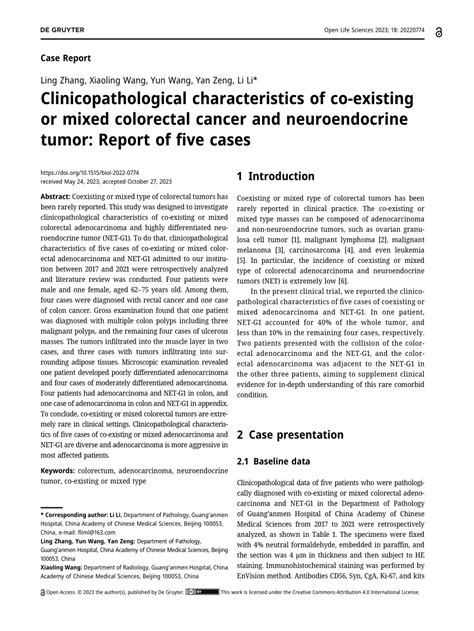 Pdf Clinicopathological Characteristics Of Co Existing Or Mixed