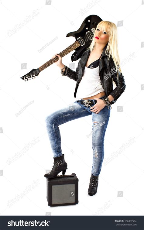 Sexy Blonde Woman Blue Jeans Posing Stock Photo 106337534 Shutterstock