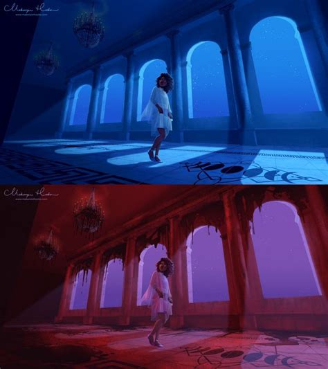 Two Different Scenes From The Animated Version Of Beauty And The Beast