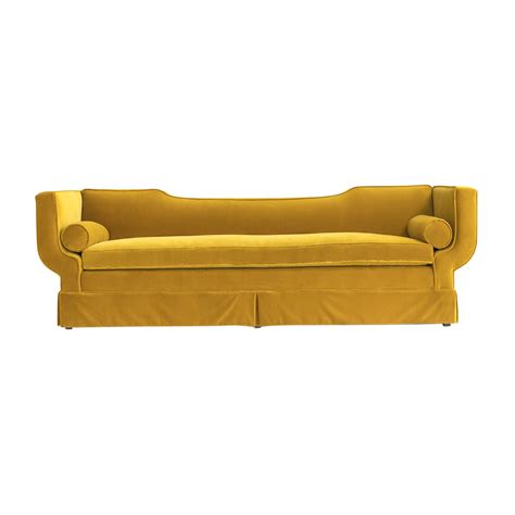 James Mont Vintage Mid-Century Modern Gondola Velvet Sofa Available For