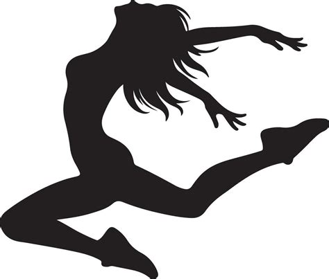 Woman Jumping on the sky vector silhouette 36365713 Vector Art at Vecteezy