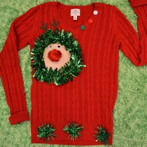 Ugly Christmas Sweater Fake Boob Reindeer Boob Breast Jumper Reindeer Breast Merry Titmas