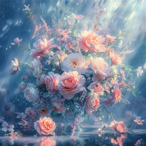 floral painting aesthetic design vibrant flower painting premium ai