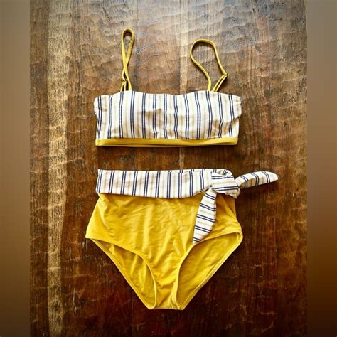 Source Unknown Swim Yellow Poke Dot Bikini Size M Poshmark