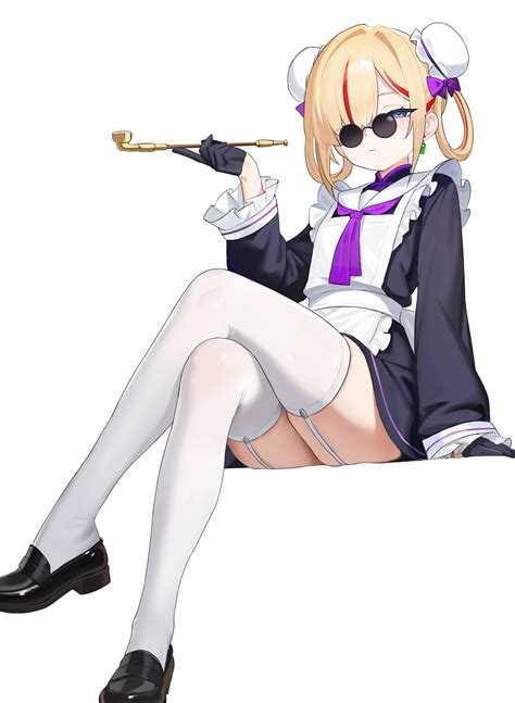 Shenqi Xiaohuang Original Absurdres Highres Girl Apron Black Dress Black Gloves Blonde