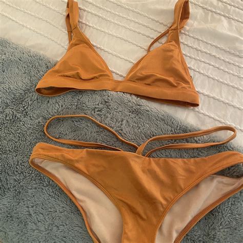 Pacsun Burnt Orange Bikini Set WILL WASH BEFORE Depop