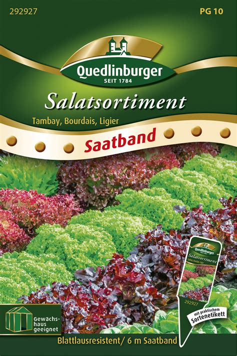 Salatsortiment Blattlausres Saatband Salatsamen Von Quedlinburger