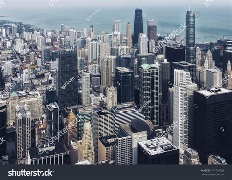 Chicago Downtown Skyscrapers Aerial Top View Stock Photo Edit Now