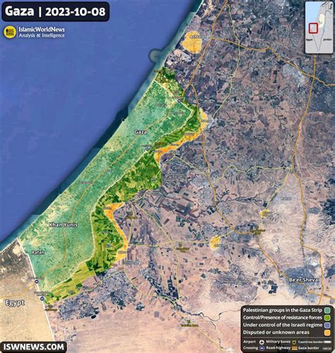 Latest Military Developments Around Gaza Strip, 8 October 2023 (Map) - Islamic World News