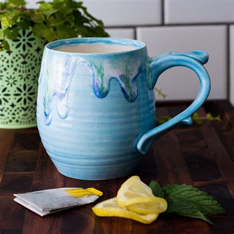 Handmade Ceramic Tilted Handle Mug | $22 | Sanctuary Studio Art | Mugs ...