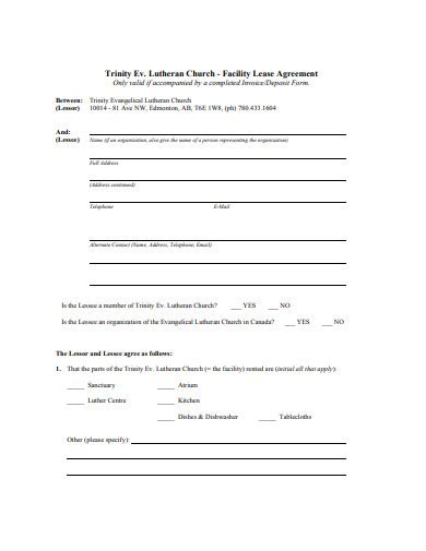 6 Church Lease Agreement Templates In Pdf