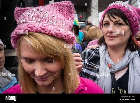 Protesters Wear Pussy Hats At The Women S March On Washington As A Show Of Support For Women S