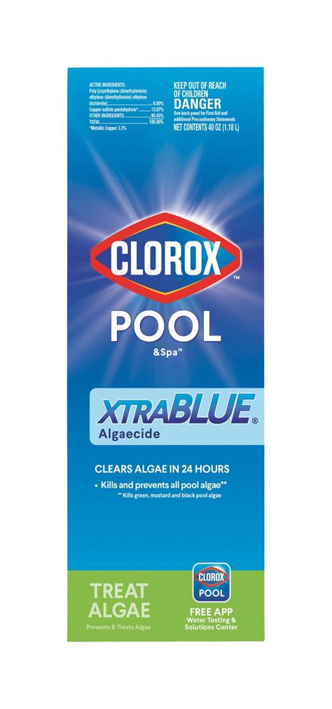 how much clorox algaecide to put in pool