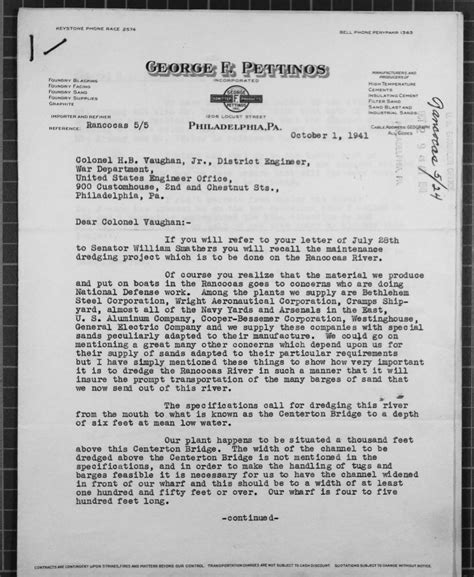 National Archives File Mt Holly Flood Control Fort Dix Access