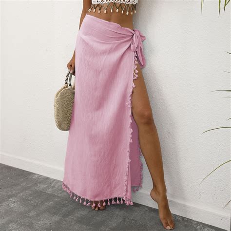 Rigardu Hot Sale Beach Sarong Pareo Womens Semi Sheer Swimwear Cover Ups Long Skirt Custom