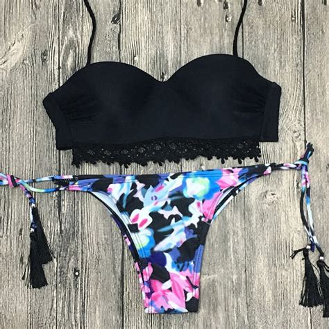 Vrouw Sexy Bikini Set Bloemen Badpak Bikini Vrouwe Grandado
