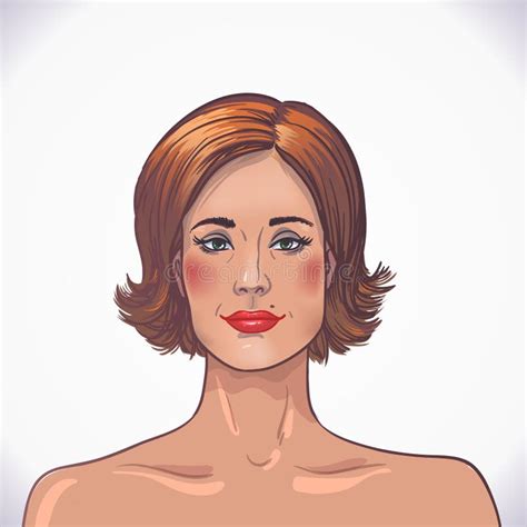 Brunette Beautiful Woman Facial And Body Care Stock Vector Illustration Of Female Expression