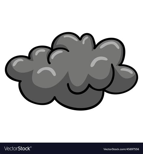 Grey Cloud Dark Doodle Royalty Free Vector Image