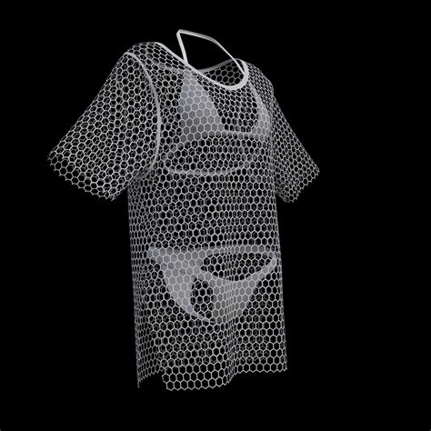 D Model Female Swimsuit Outfit Bikini Set And Crotchet Cover Top Vr Ar Low Poly Cgtrader