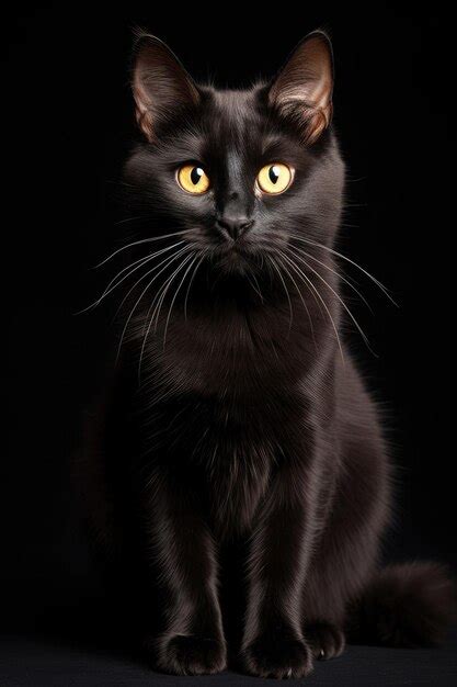 Premium Ai Image Black Cat Portrait