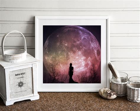 Goddess Moon Print Full Moon Fine Art Photo Woman Silhouette Etsy Canada