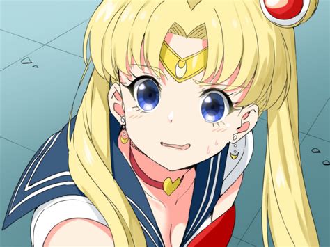Safebooru Girl Bangs Bishoujo Senshi Sailor Moon Blonde Hair Blue Eyes Blue Sailor Collar