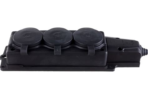 Штепсельная колодка NE-AD 3-гнезда с крышками, с заземлением, 16А, IP54 ...