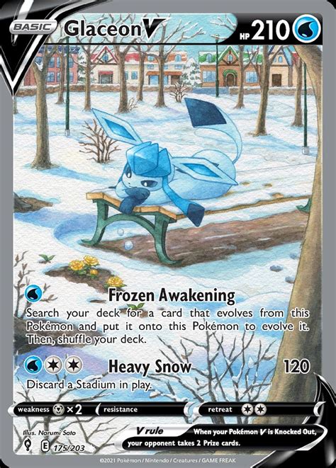 Glaceon V 175 203 Evolving Skies Sword Shield Pokemon Trading