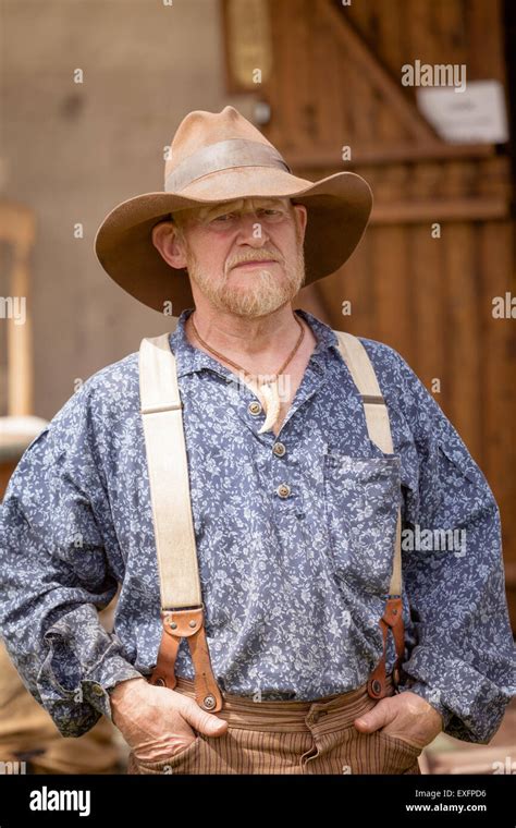 Man Dressed In Wild West Costume Typical Of The 19th Century United