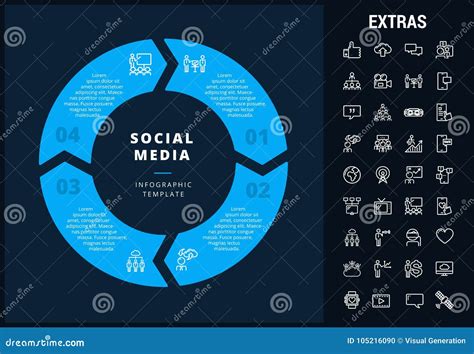 Medios Plantilla Infographic Social Elementos Iconos Ilustraci N Del