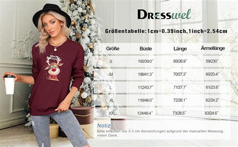 Dresswel Weihnachtspullover Damen Merry Christmas Sweatshirt Lustig