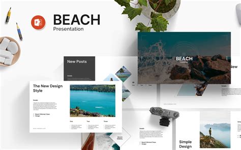 Beach PowerPoint Template #383577 - TemplateMonster