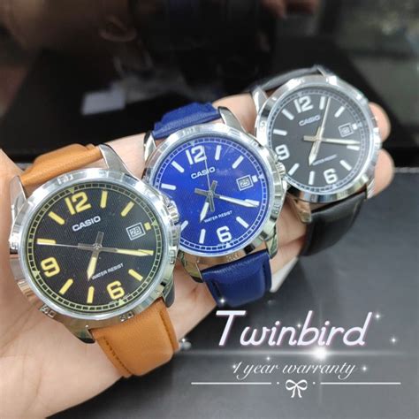 MTP-V004L-1B2UDF CASIO ANALOG LEATHER WATCH MTP-V004L MTP-V004 | Shopee ...